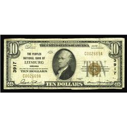 Leesburg, VA - $10 1929 Ty. 1 The Peoples NB Ch. # 3917 Leesburg, VA