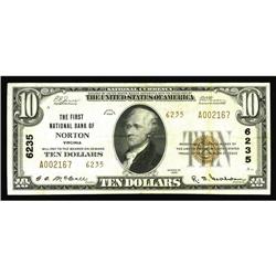Norton, VA - $10 1929 Ty. 2 The First NB Ch. # 6235Thi Norton, VA