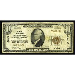 South Boston, VA - $10 1929 Ty. 1 Planters & Merchants South Boston, VA