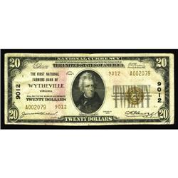 Wytheville, VA - $20 1929 Ty. 2 The First National Farm Wytheville, VA
