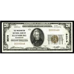 Ellensburg, WA - $20 1929 Ty. 1 The Washington NB Ch. Ellensburg, WA