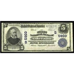 Alderson, WV - $5 1902 Plain Back Fr. 607 The First NB Alderson, WV