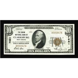 Clarksburg, WV - $10 1929 Ty. 2 The Union NB Clarksburg, WV