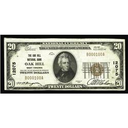 Oak Hill, WV - $20 1929 Ty. 1 The Oak Hill NB Ch. # 120 Oak Hill, WV