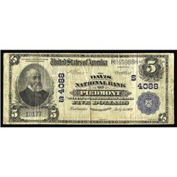 Piedmont, WV - $5 1902 Plain Back Fr. 600 The Davis NB Piedmont, WV