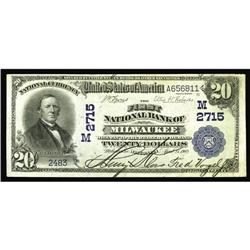 Milwaukee, WI - $20 1902 Date Back Fr. 642 The First NB Milwaukee, WI