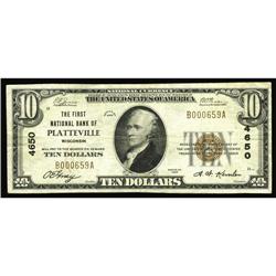 Platteville, WI - $10 1929 Ty. 1 The First NB Ch. # 46 Platteville, WI
