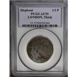 (1694) TOKEN London Elephant Token, Thick Planchet AU5