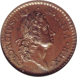 1723 FARTH Hibernia Farthing, DEI GRATIA MS64 Brown NG