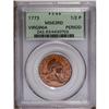 Image 1 : 1773 1/2P Virginia Halfpenny, Period MS63 Red PCGS. Ne
