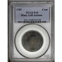 1787 1C Massachusetts Cent, Arrows in Left Talon Fine