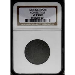 1785 COPPER Connecticut Copper, Bust Right VF25 NGC. M