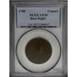 1785 COPPER Connecticut Copper, Mailed Bust Right VF30