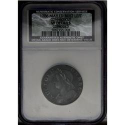 1786 COPPER Connecticut Copper, Mailed Bust Left VF De