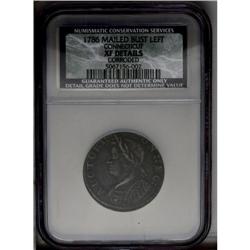 1786 COPPER Connecticut Copper, Mailed Bust Left XF De
