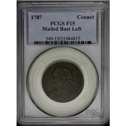 1787 COPPER Connecticut Copper, Mailed Bust Left Fine