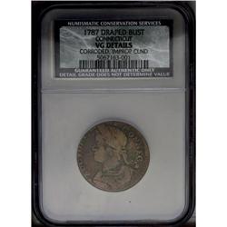 1787 COPPER Connecticut Copper, Draped Bust Left--Corr