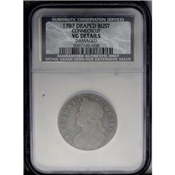 1787 COPPER Connecticut Copper, Draped Bust Left--Dama