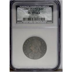 1787 COPPER Connecticut Copper, Draped Bust Left--Corr