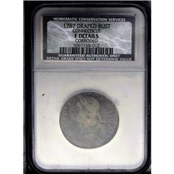 1787 COPPER Connecticut Copper, Draped Bust Left--Corr