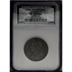 1787 COPPER Connecticut Copper, Draped Bust Left--Corr