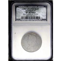 1787 COPPER Connecticut Copper, Draped Bust Left--Reve