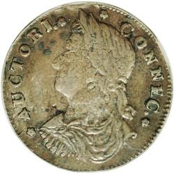 1787 COPPER Connecticut Copper, Draped Bust Left AU50