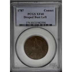 1787 Connecticut Copper, ETLIR XF40 PCGS, M. 31.1-gg.1, 1787 Connecticut Copper, ETLIR XF40 PCGS,