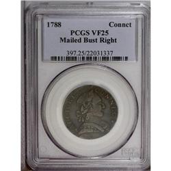 1788 COPPER Connecticut Copper, Mailed Bust Right VF25