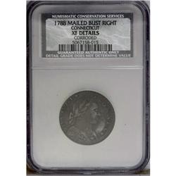 1788 COPPER Connecticut Copper, Mailed Bust Right--Cor