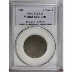 1788 COPPER Connecticut Copper, Mailed Bust Left XF40