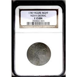 1787 COPPER Nova Eborac Copper, Seated Right Fine 15 N