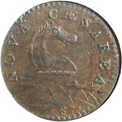 1787 COPPER New Jersey Copper, Small Planchet, Plain S