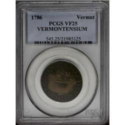 1786 COPPER Vermont Copper, VERMONTENSIUM VF25 PCGS. R
