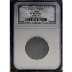 1786 COPPER Vermont Copper, Bust Left--Corroded--NCS.