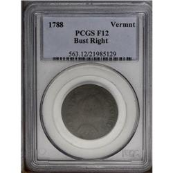 1788 COPPER Vermont Copper, Bust Right Fine 12 PCGS. R