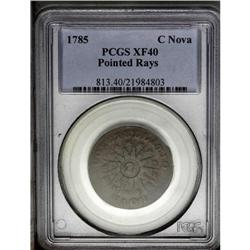 1785 COPPER Nova Constellatio Copper, Pointed Rays XF4