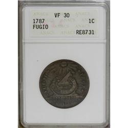 1787 1C Fugio Cent, STATES UNITED, Cinquefoils VF30 AN