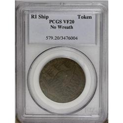 1778-1779 TOKEN Rhode Island Ship Token, No Wreath, Co