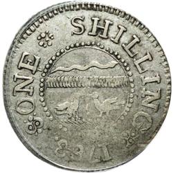 1783 SHLNG Chalmers Shilling, Long Worm XF45 PCGS. Bre