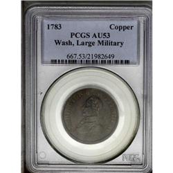 1783 1C Washington & Independence Cent, Large Military