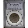 Image 3 : 1791 1C Washington Small Eagle Cent MS63 Brown PCGS. B