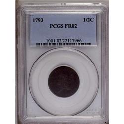 1793 1/2 C Fair 2 PCGS. Portions of the central device