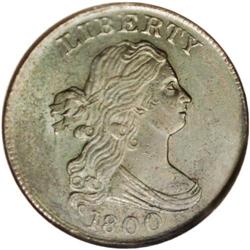 1800 1/2 C MS63 Brown NGC. B-1, C-1, R.1. The only 180