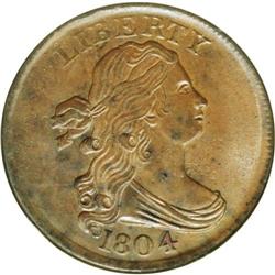 1804 1/2 C Plain 4, No Stems MS64 Brown NGC. B-10, C-1