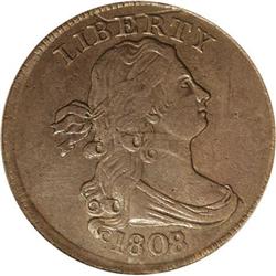 1808/7 1/2 C AU53 PCGS. C-2, B-2. The surfaces are ave