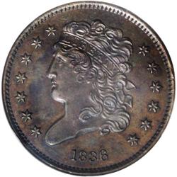 1836 1/2 C PR62 Brown NGC. B-1 Original, Large Berries