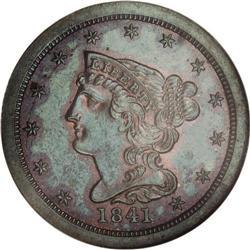 1841 1/2 C Original PR65 Brown NGC. B-1, R.6. Die Stat