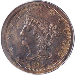 1841 1/2 C Original PR64 Red and Brown PCGS. Breen 1-A