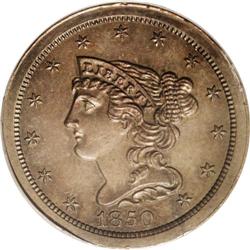 1850 1/2 C PR62 Brown PCGS.